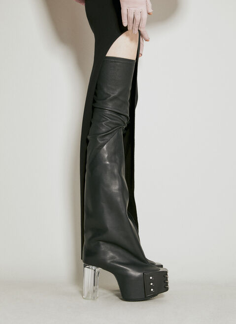 Jil Sander Flared Platform High Boots Grey jil0254003
