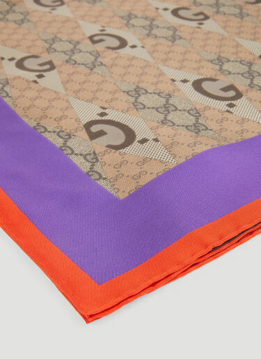 Gucci GG Monogram 真丝围巾 米 guc0251093