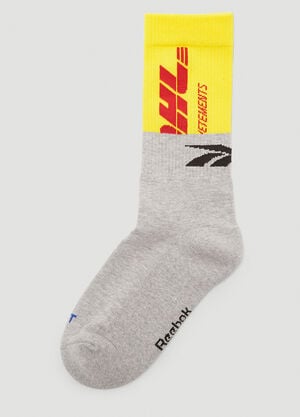 Vetements DHL Contrast-Logo Socks White vet0143016