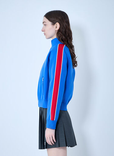 Miu Miu Technical Yarn Zipper Sweatshirt Blue miu0263015