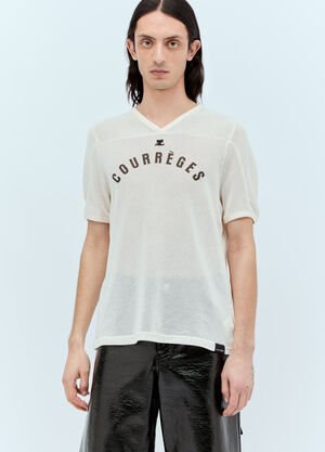 Courrèges Baseball Printed Mesh T-Shirt Grey cou0156001