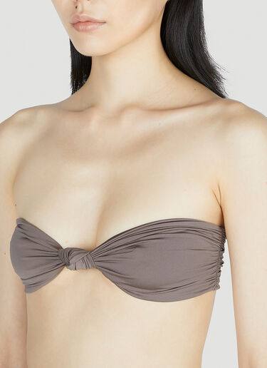 Saint Laurent Bandeau Bikini Top Grey sla0251040