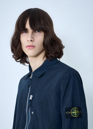 LN-CC® - Stone Island: Zip-Front Jacket - Blue Stone Island Zip-Front Jacket Blue sto0164102