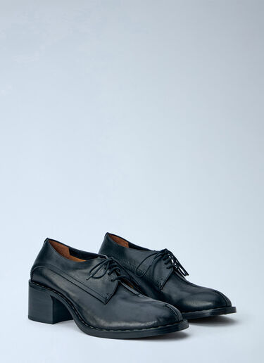 LN-CC® - Capasa Milano: Block Heel Leather Derbies - Black Capasa Milano Block Heel Leather Derbies Black cps0266004