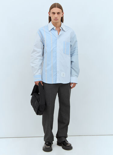 Thom Browne コントラストカラーのストライプシャツ  ライトブルー thb0157004