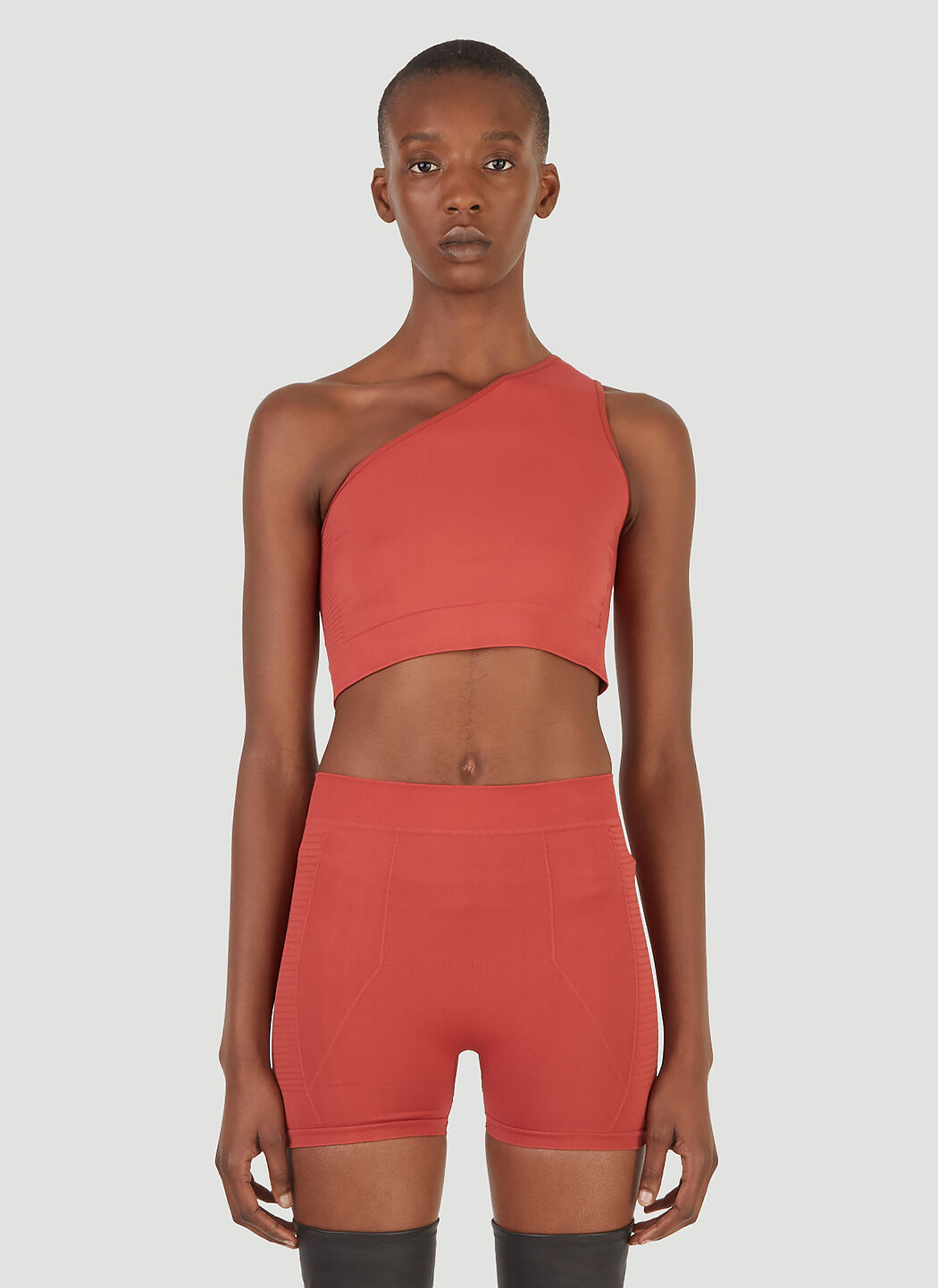 Rick Owens One Shoulder Crop Top in Red LN CC