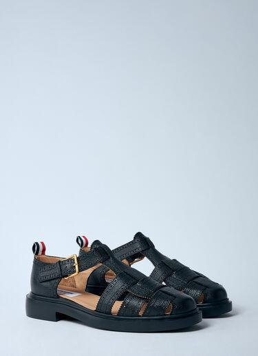 Thom Browne Pebble Grain Fisherman Sandals Black thb0159008