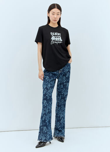 Pupply Love T-Shirt GANNI Pupply Love T-Shirt Black gan0257017