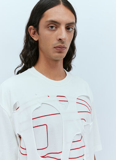 Diesel T-Strapoval Cut-Out T-Shirt White dsl0153003