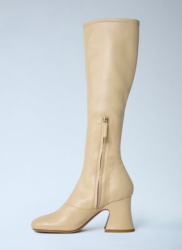 Chloé Janis Heeled Boots Beige chl0262026