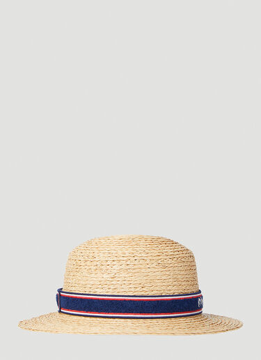 Miu Miu Logo Straw Hat Beige miu0252054