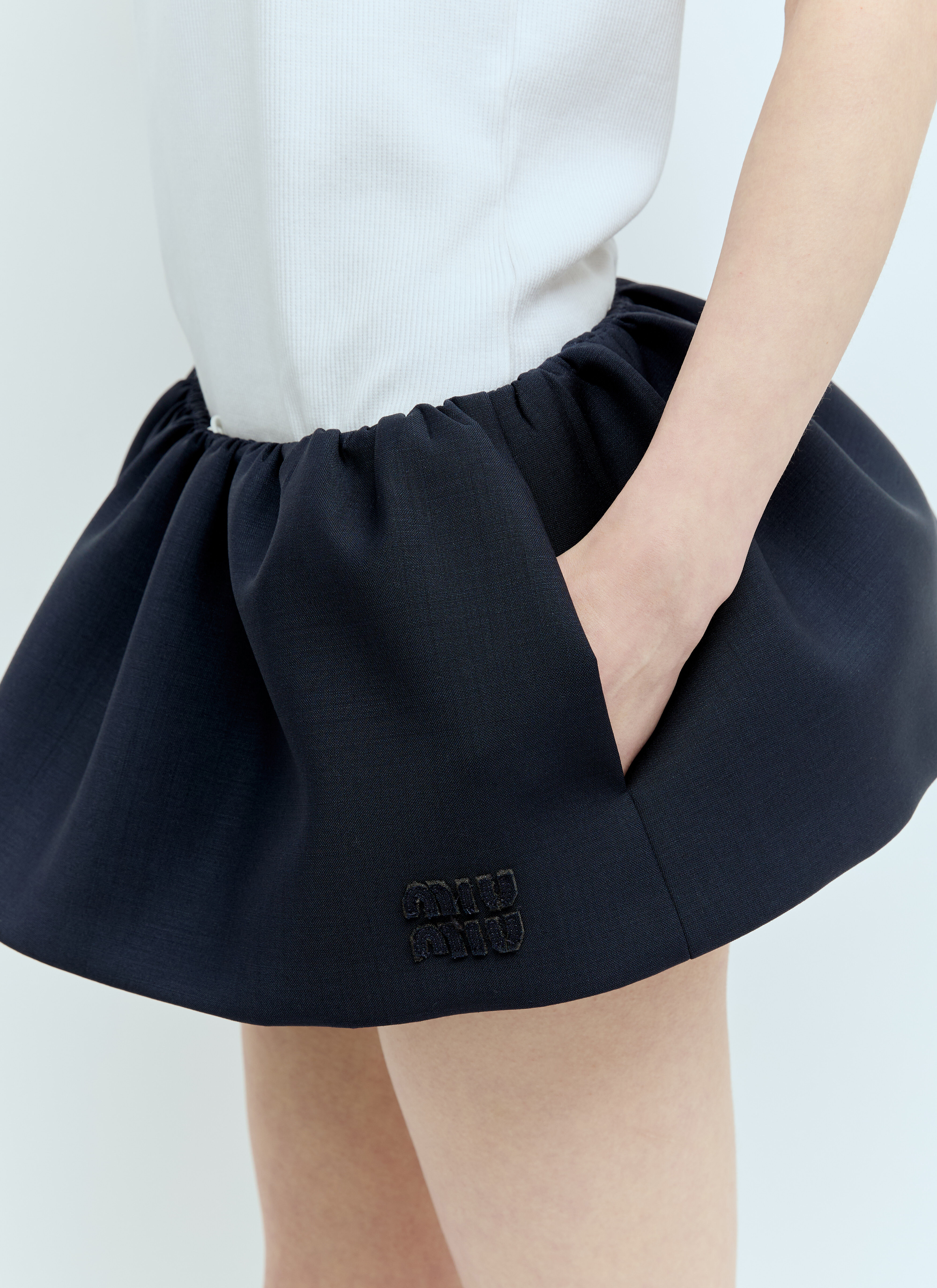 Miu Miu Mohair Mini Skirt Khaki miu0256082