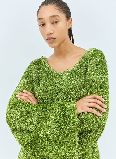 Dries Van Noten Metallized Sweater Green dvn0258024
