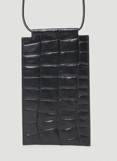 Maison Margiela Croc Embossed Leather Phone Pouch Black mla0153036