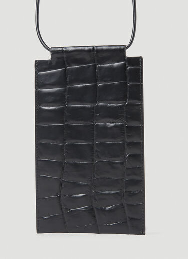 Croc Embossed Leather Phone Pouch Maison Margiela Croc Embossed Leather Phone Pouch Black mla0153036