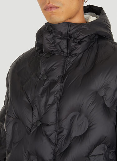 Dolce & Gabbana Quilted Logo Hooded Jacket Black dol0149006