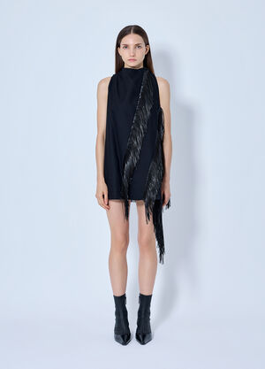 Sportmax Fringe Trim Sleeveless Dress Black spx0265030