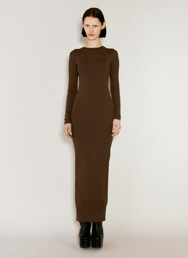 Entire Studios Long Sleeve Maxi Dress Brown ent0255019