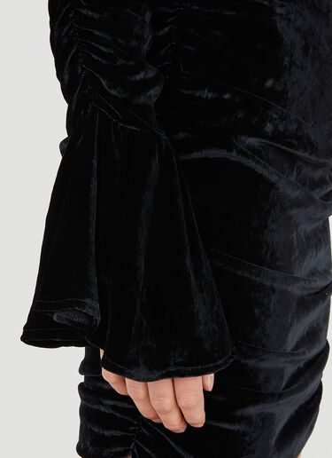 Blumarine Cut Out Velvet Mini Dress Black blm0250001