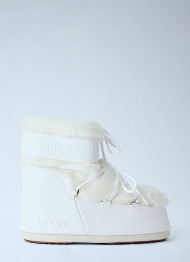 LN-CC® - Moon Boot: Icon Low Faux Fur Boots - White Moon Boot Icon Low Faux Fur Boots White mnb0366016