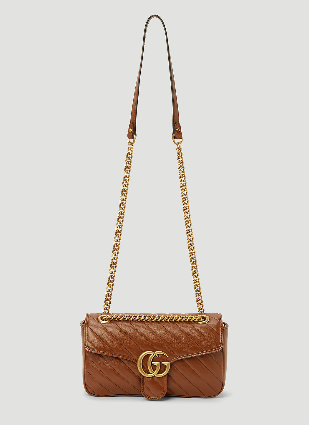 Gucci GG Marmont 2.0 Small Shoulder Bag in Brown LN CC