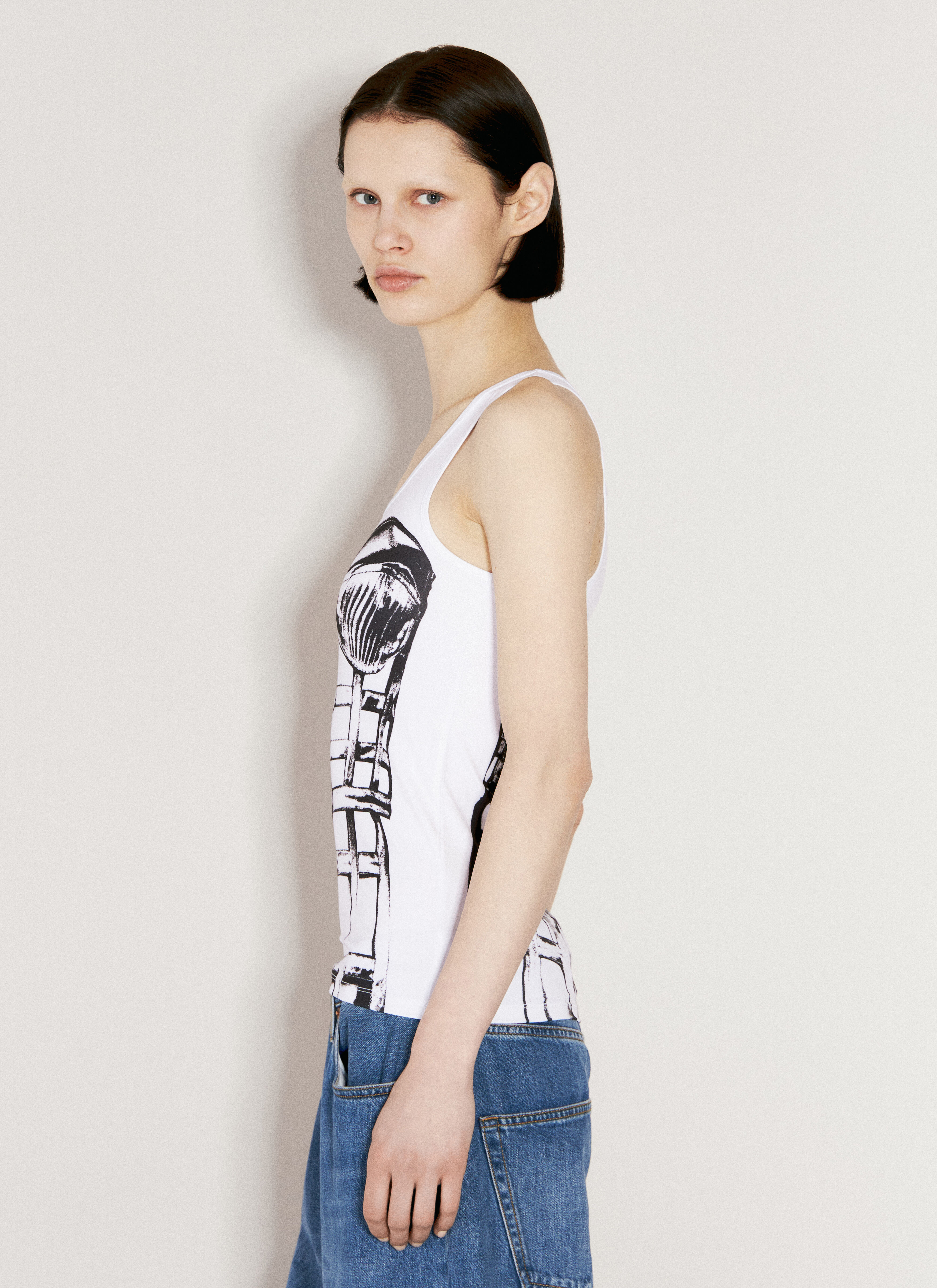 Jean Paul Gaultier Women's' Cage Trompe L'oeil Tank Top in White