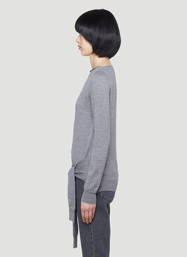 MM6 Maison Margiela Tie-Front Sweater Grey mmm0241012