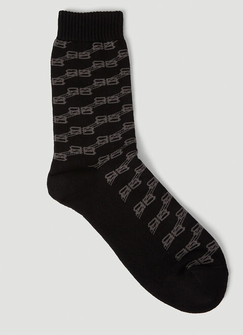 Balenciaga BB Monogram Socks Beige bal0151051