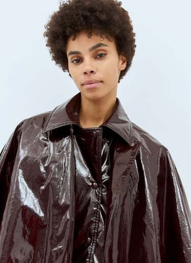Chloé Lacquered Cropped Poncho Brown chl0258010