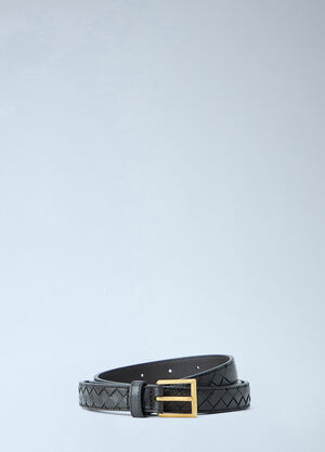 Bottega Veneta Solo Leather Belt Dark Brown bov0265052