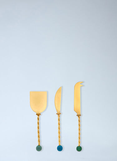 Torchon Cheese Knife Set Bitossi Home Torchon Cheese Knife Set Gold wps0692157