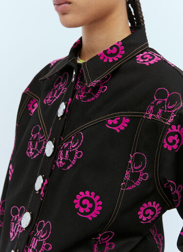 Mouse Flocked Denim Jacket Chopova Lowena Mouse Flocked Denim Jacket Black cho0254006