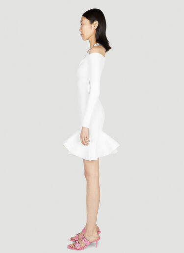 Alexander McQueen Ruffle Flare Dress White amq0251060