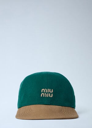 Miu Miu Logo Motif Baseball Cap Green miu0164017
