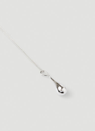 Saint Laurent Drop Pendant Necklace Silver sla0149082