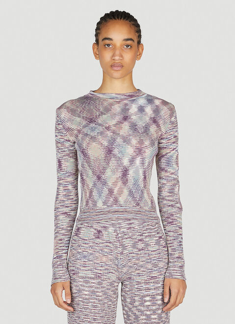 Aries Holey Space Dye Knit Sweater White ari0254007