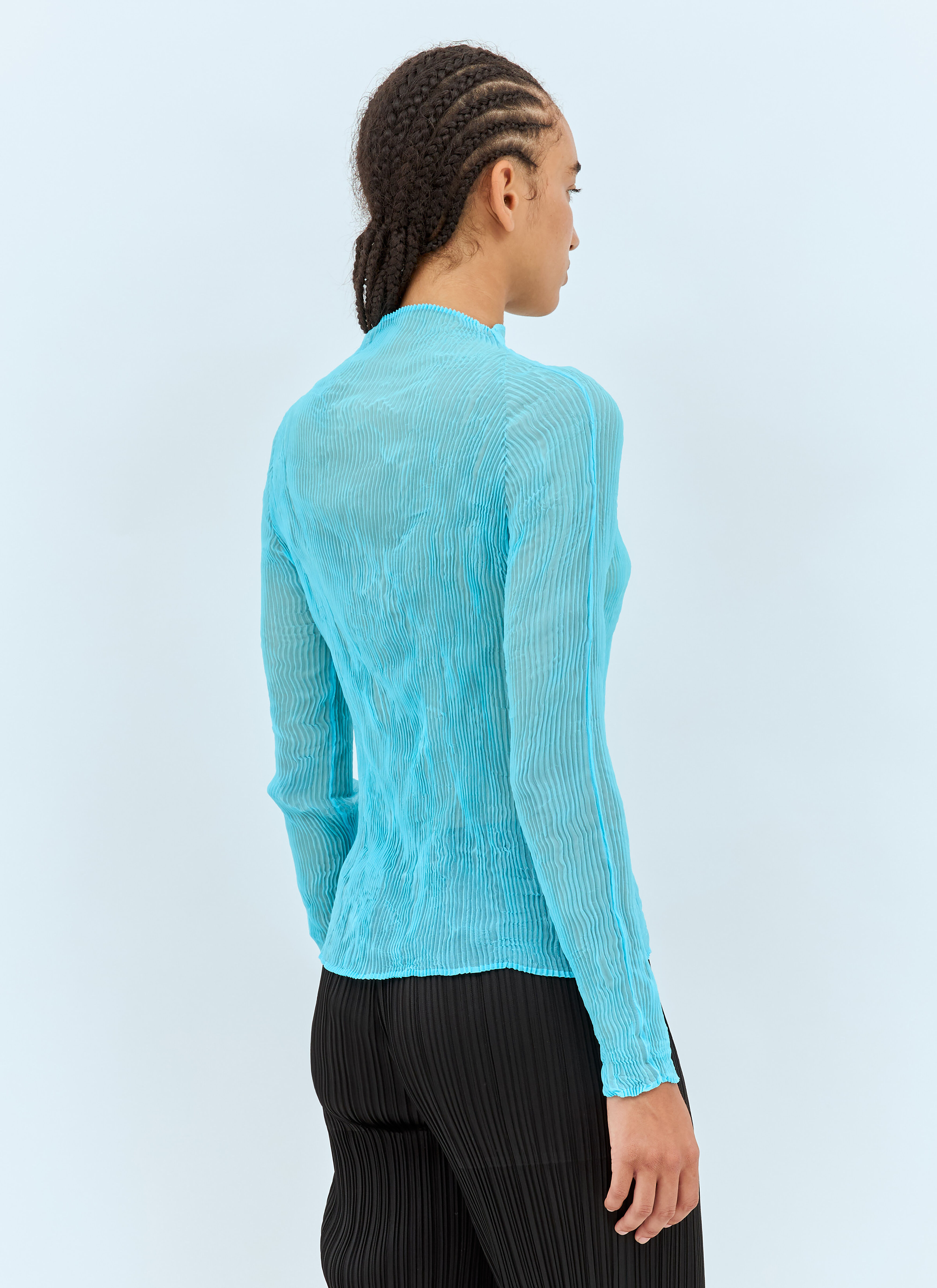 Issey Miyake Women's' Chiffon Twist 1 Long-Sleeve Top in Blue | LN-CC®