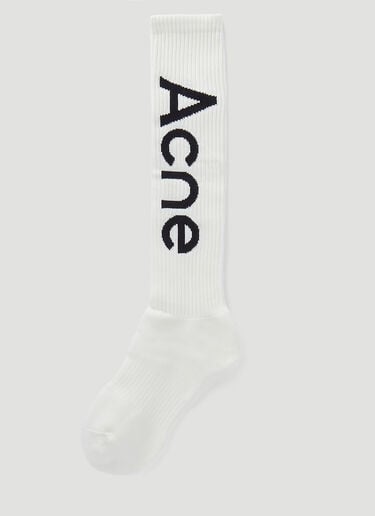 Acne Studios Logo-Jacquard Socks White acn0346013