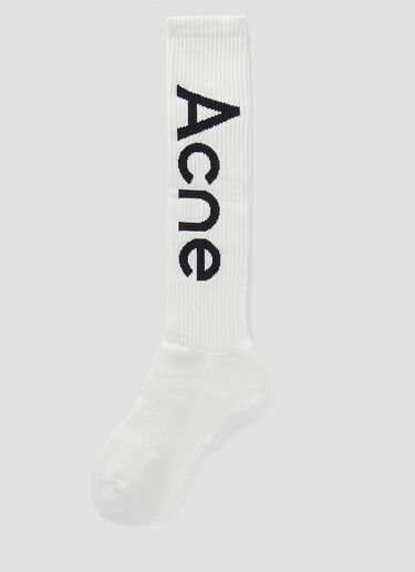 Acne Studios 徽标提花袜子 白 acn0346013