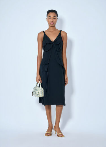 Acne Studios Silk Midi Dress With Bow Black acn0265059