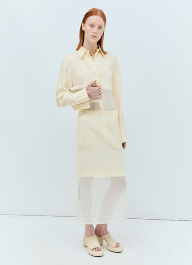 Sportmax 더블 레이어 미디 스커트  화이트 spx0256002