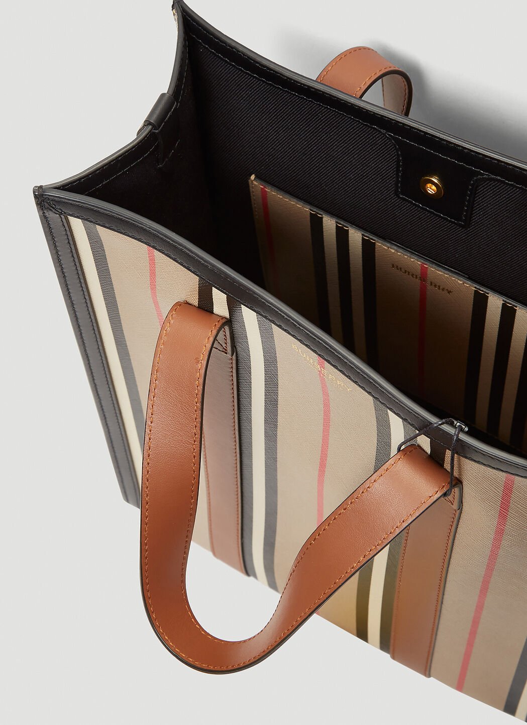 Burberry Women s Heritage Stripe Tote Bag in Beige LN CC