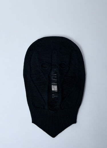 Rick Owens 사다리 패턴 울 발라클라바 블랙 ric0160012