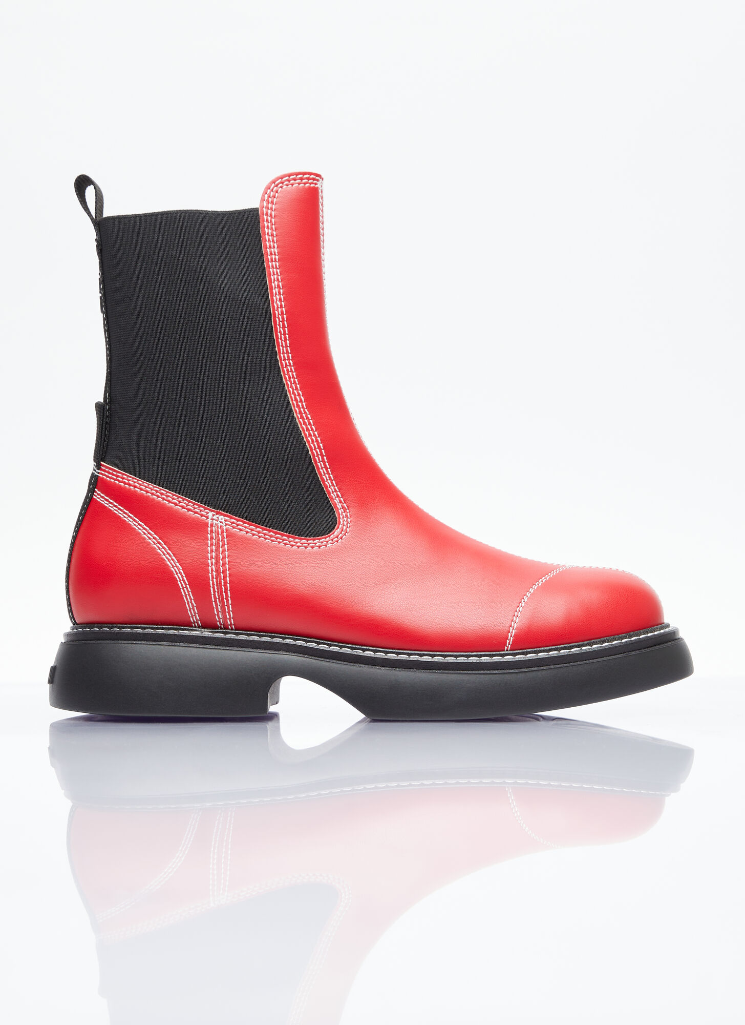 Shop Ganni Everyday Mid Chelsea Boots In Red