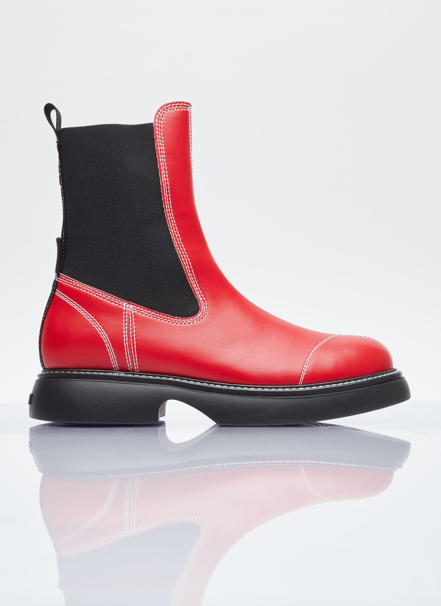 Shop Ganni Everyday Mid Chelsea Boots In Red