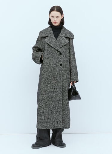 GANNI 헤링본 마를레드 코트 그레이 gan0254003