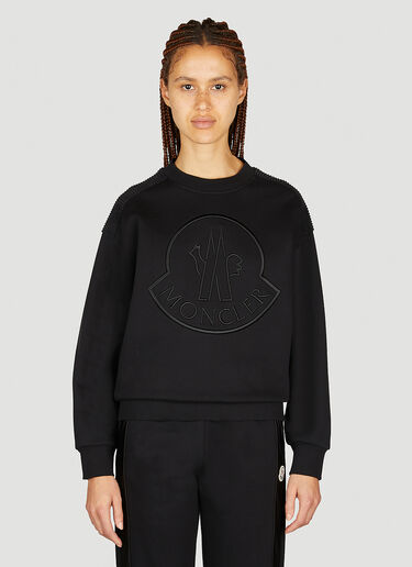 Moncler Embossed Logo Sweatshirt Black mon0254038