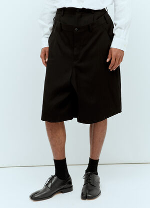 Comme des Garçons Homme Plus 正面垂褶百慕大短裤 白色 hpl0156001