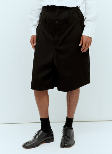 Comme des Garçons Homme Plus ドレープフロントバミューダショートパンツ ブラック hpl0156007