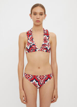 La Double J Palazzo Rosso Ruffle Bikini Top Red ldj0234011
